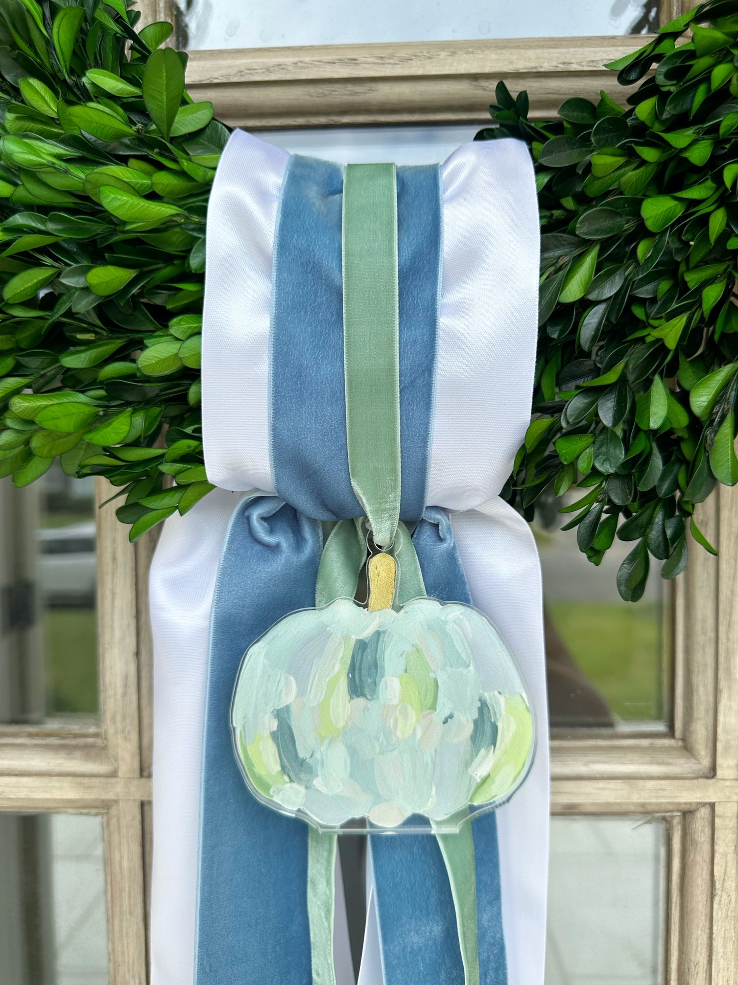 Blue/Green Pumpkin Wreath Charm