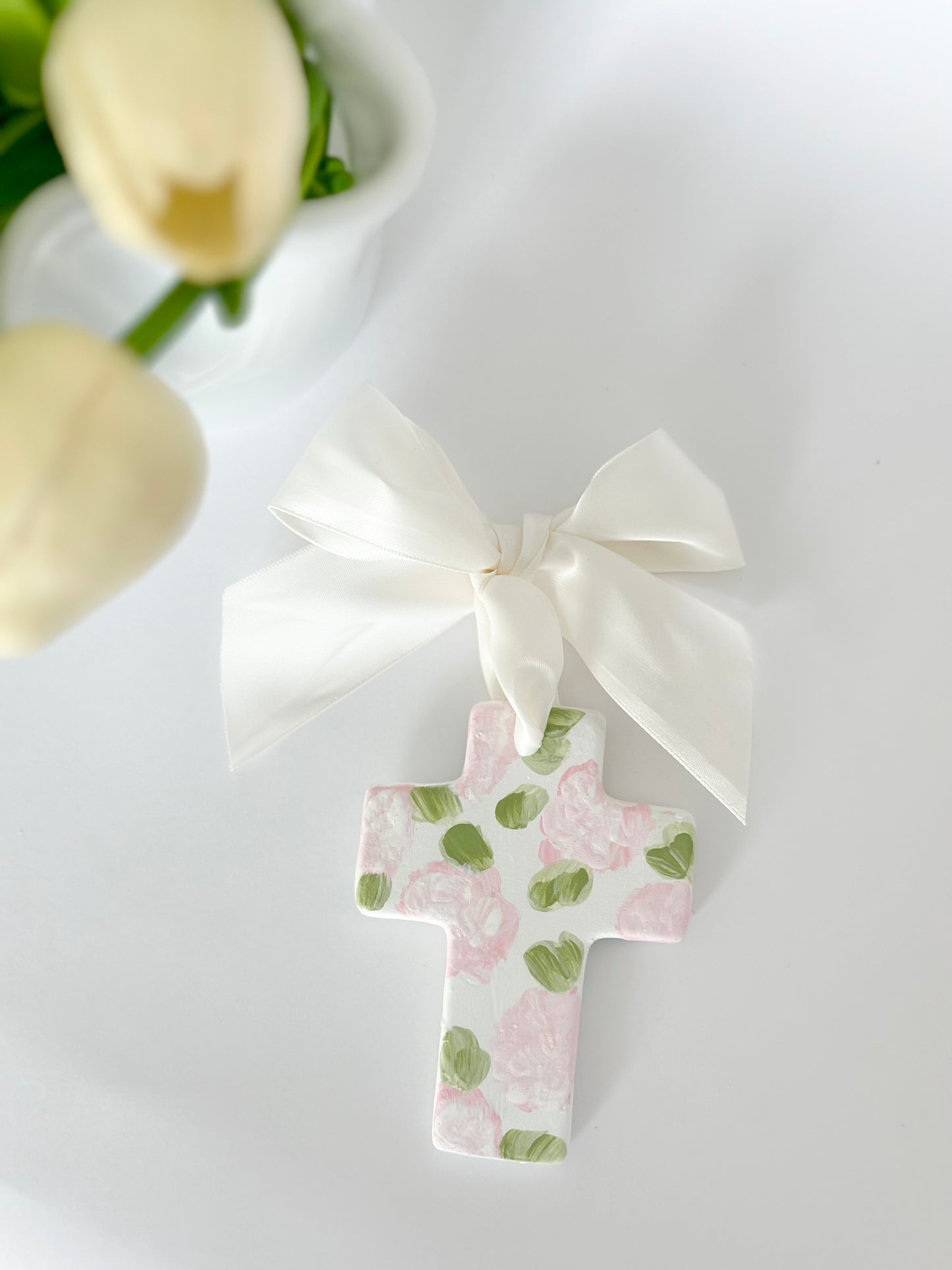 Hand Painted Floral Blessing Cross