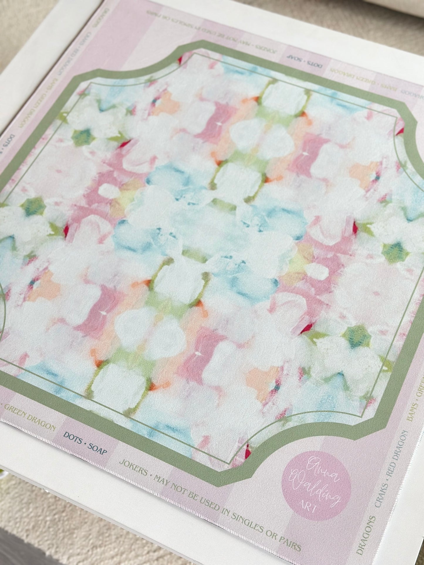 Pastel Petal Mahjong Mat PREORDER