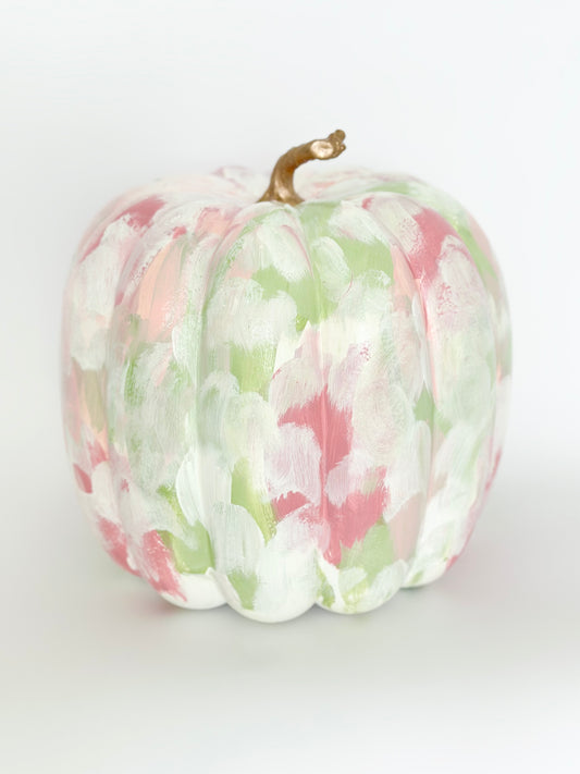Large Pink Painted Pumpkin 11 inch