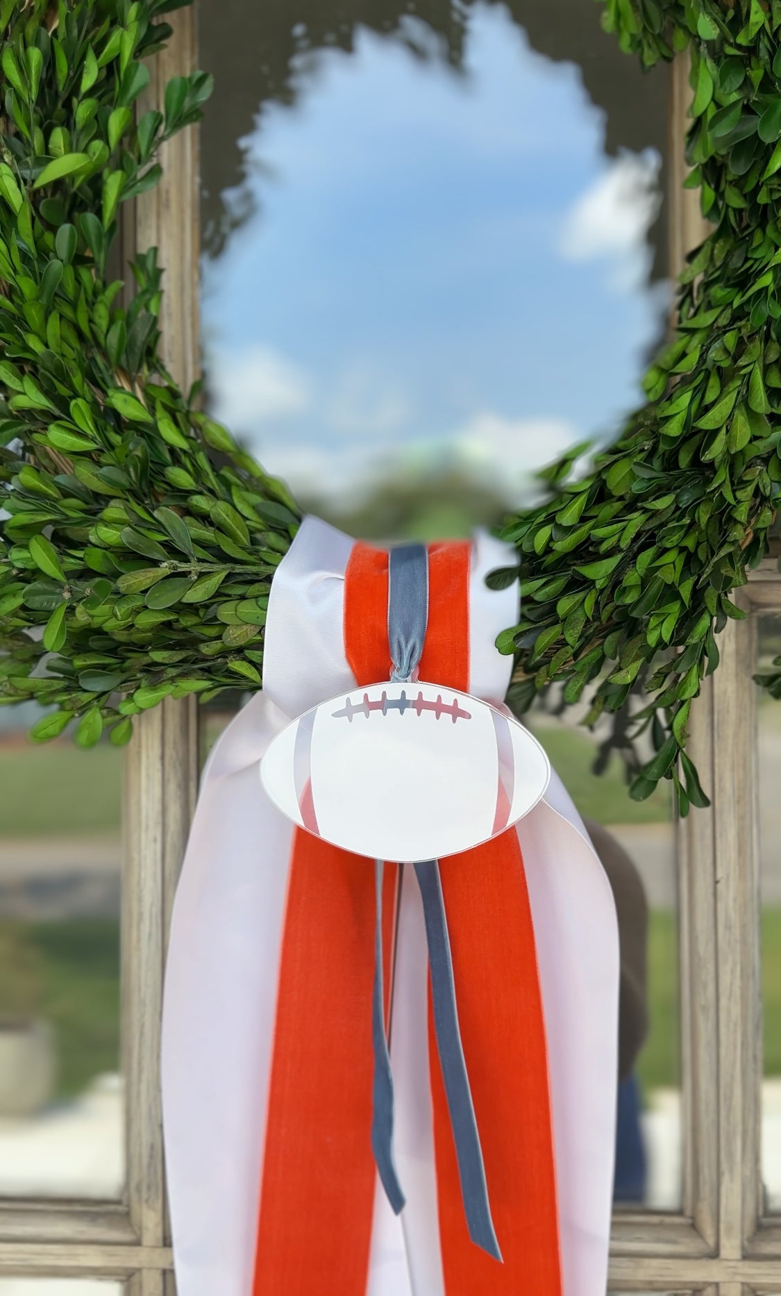 Acrylic Football Wreath Charm