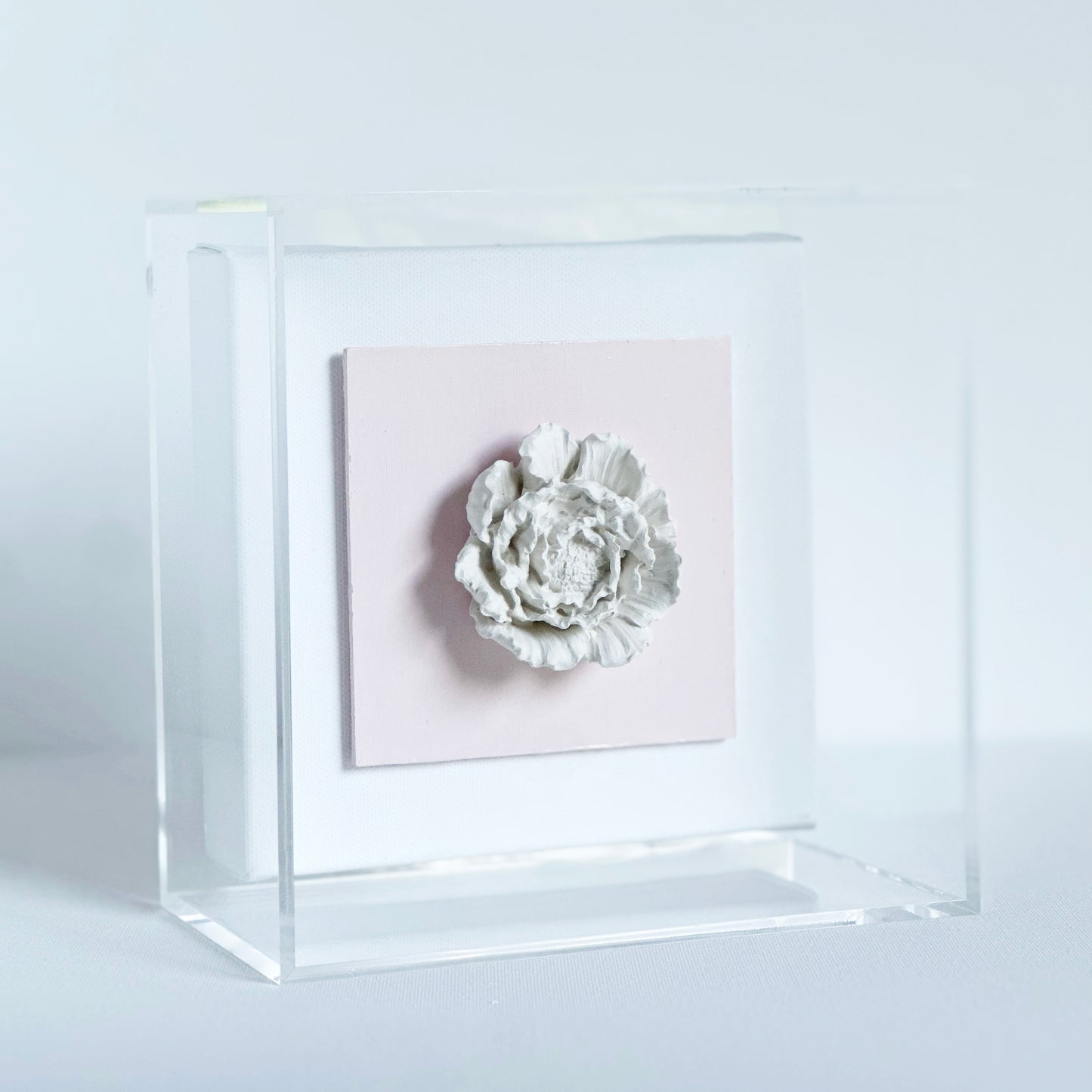 Pink Peony Shadowbox Frame 7x7