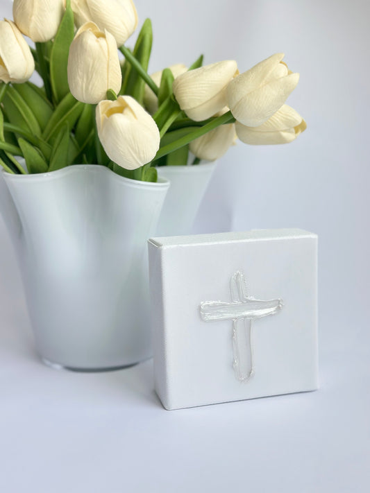 Resin Cross on Canvas