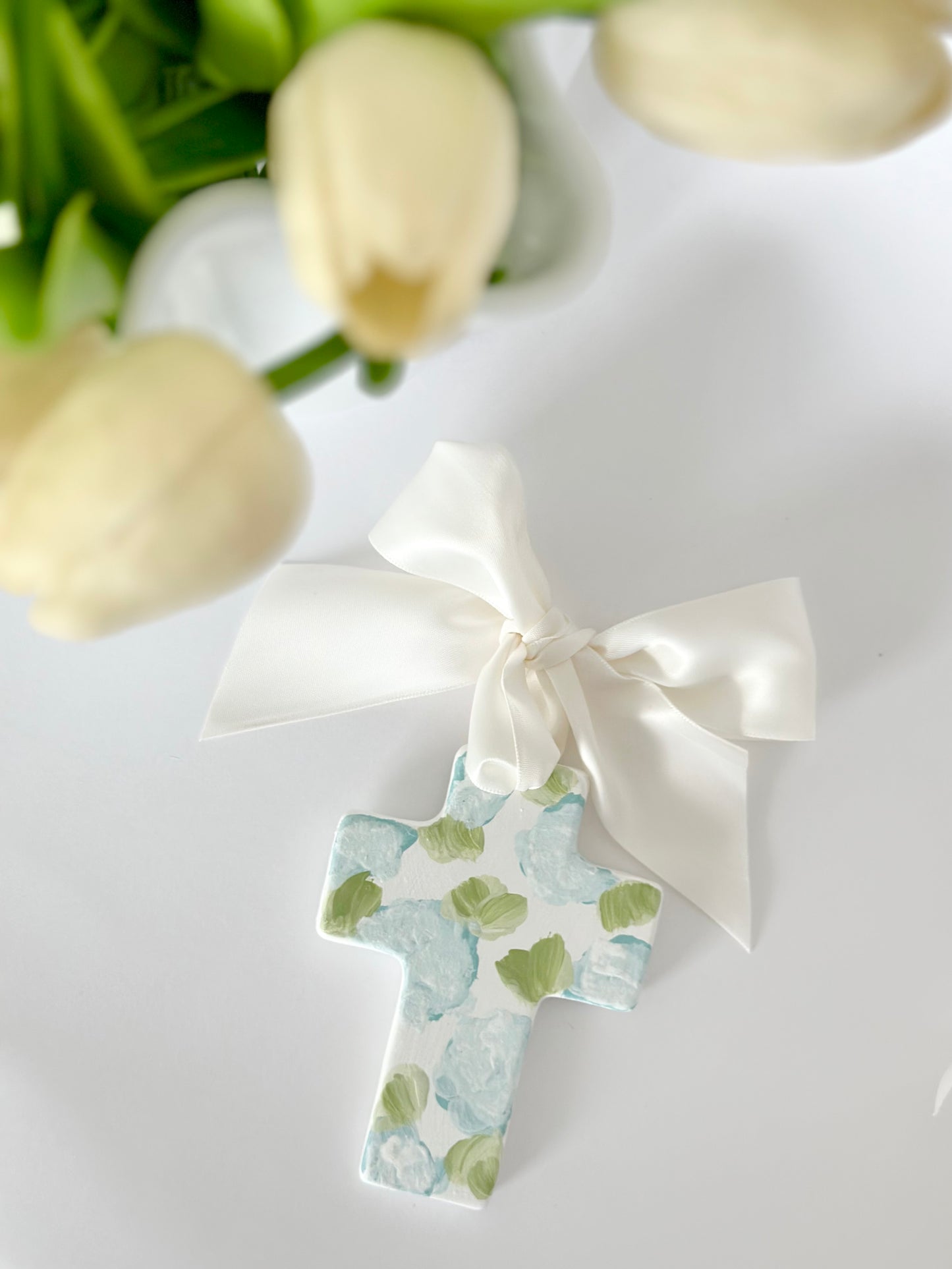 Hand Painted Floral Blessing Cross