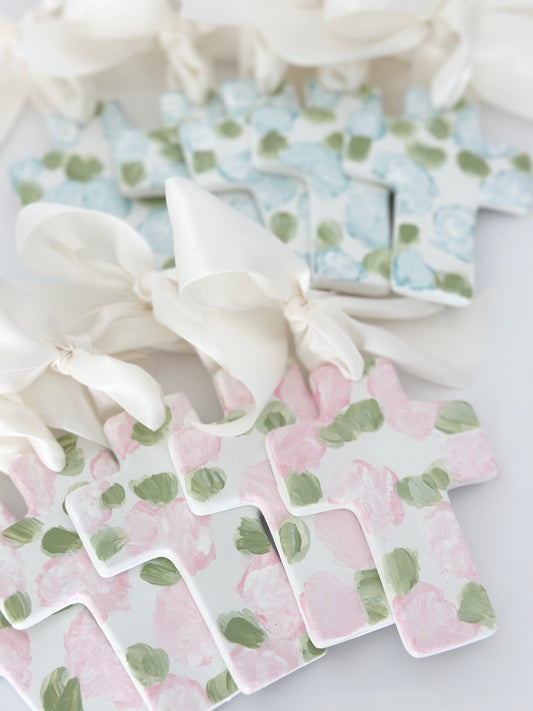 Hand Painted Floral Blessing Cross