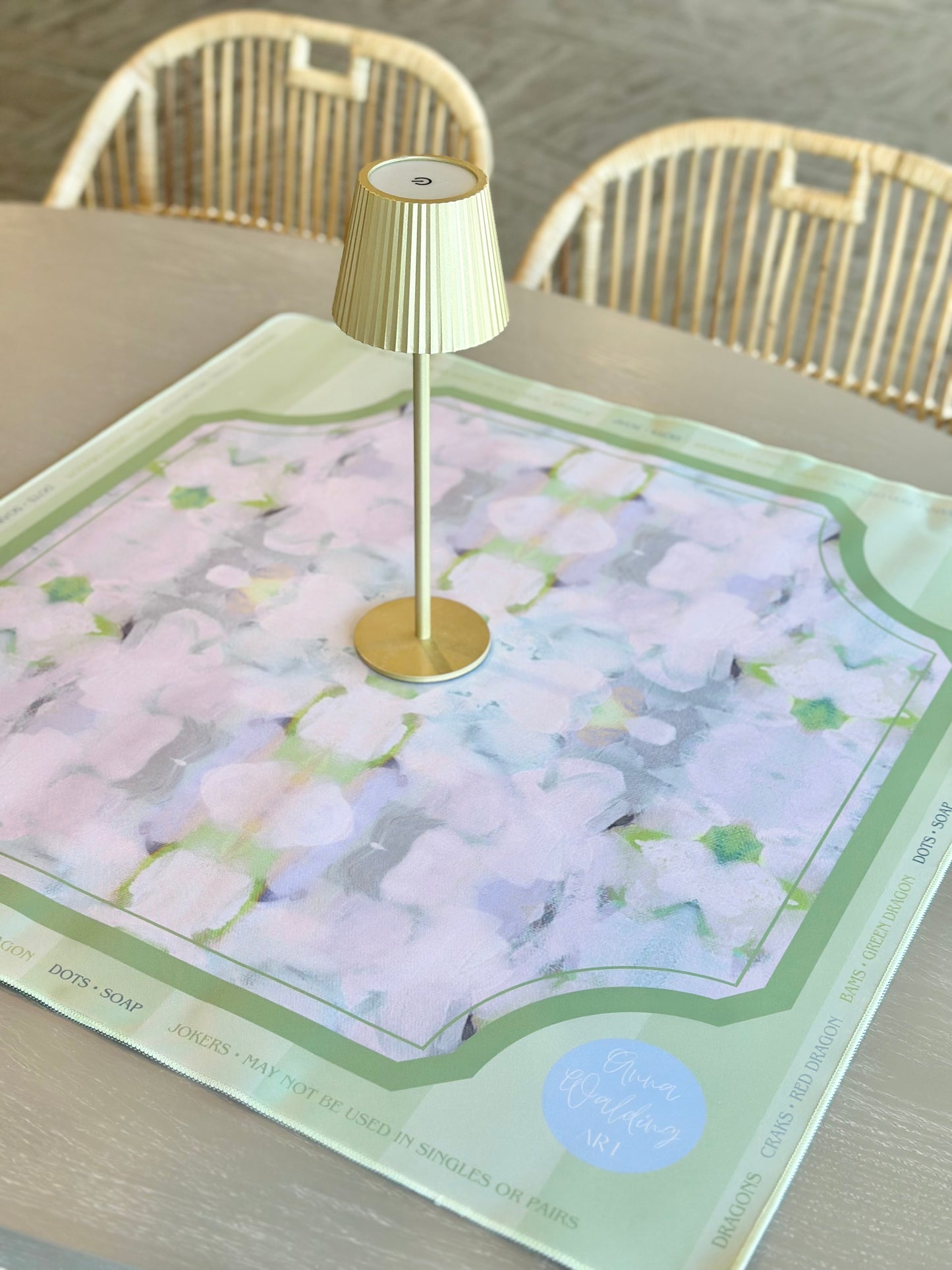 Green Anna Walding Art Mahjong Mat