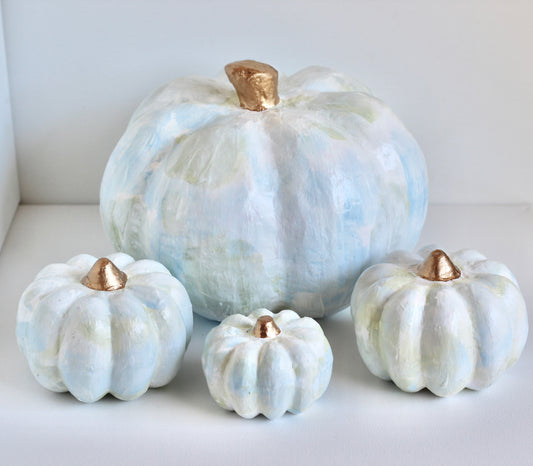 Blue and Green Painted Pumpkin Set I