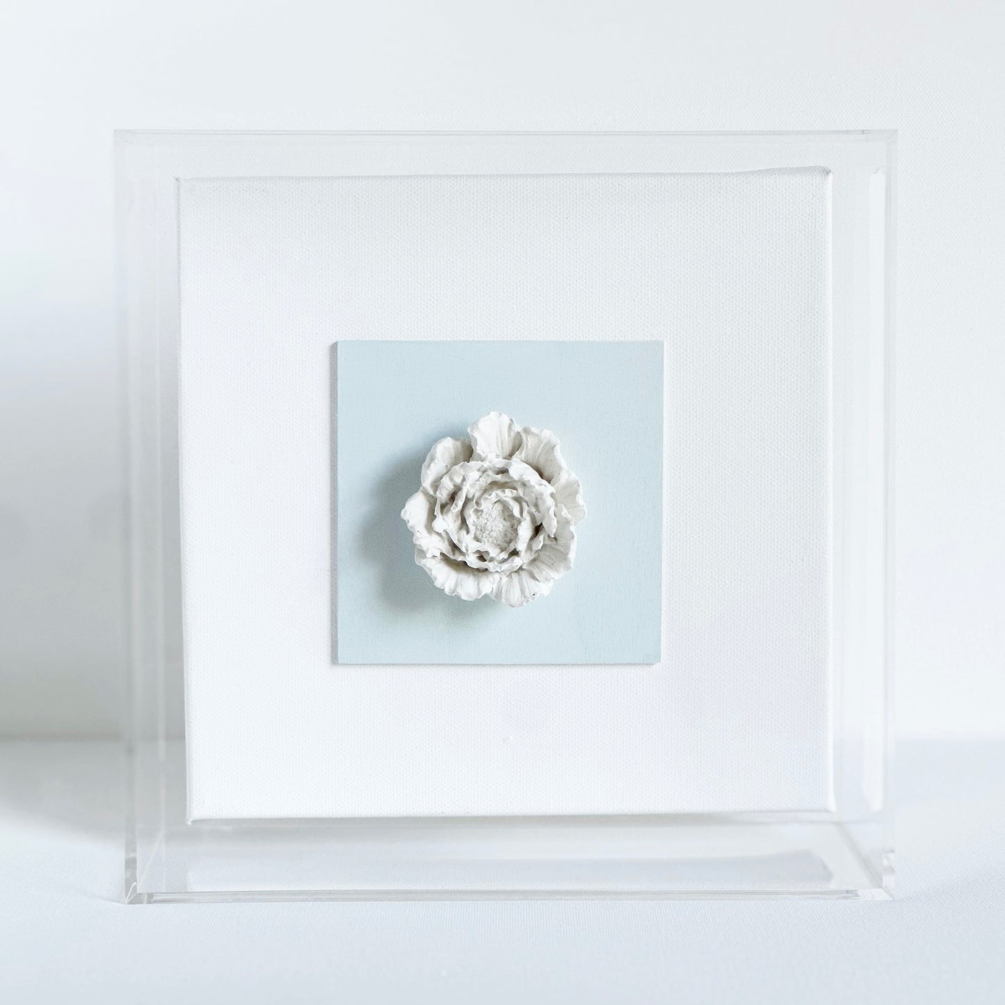 Blue Peony Acrylic Shadowbox Frame 9x9