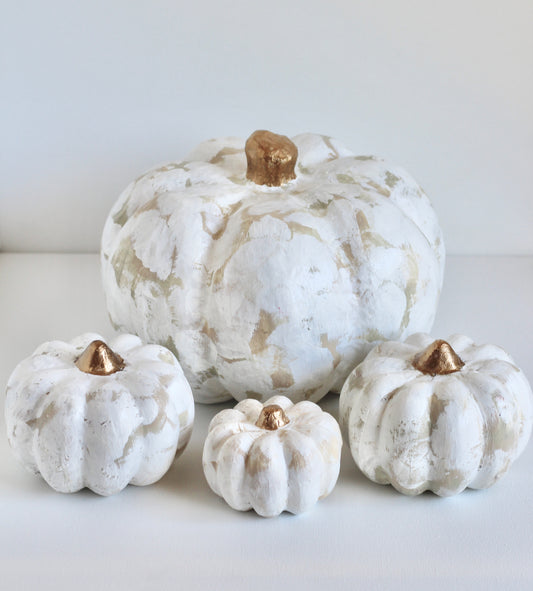 Seconds Sale - Neutral Painted Pumpkin Set