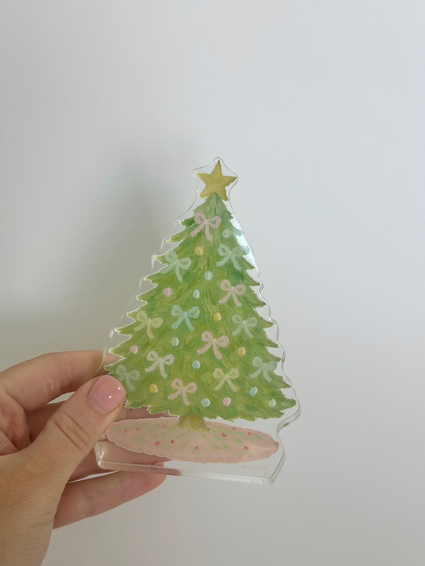 Acrylic Tree with Bows Block