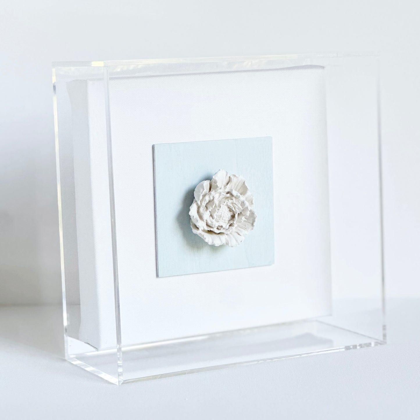 Blue Peony Acrylic Shadowbox Frame 9x9