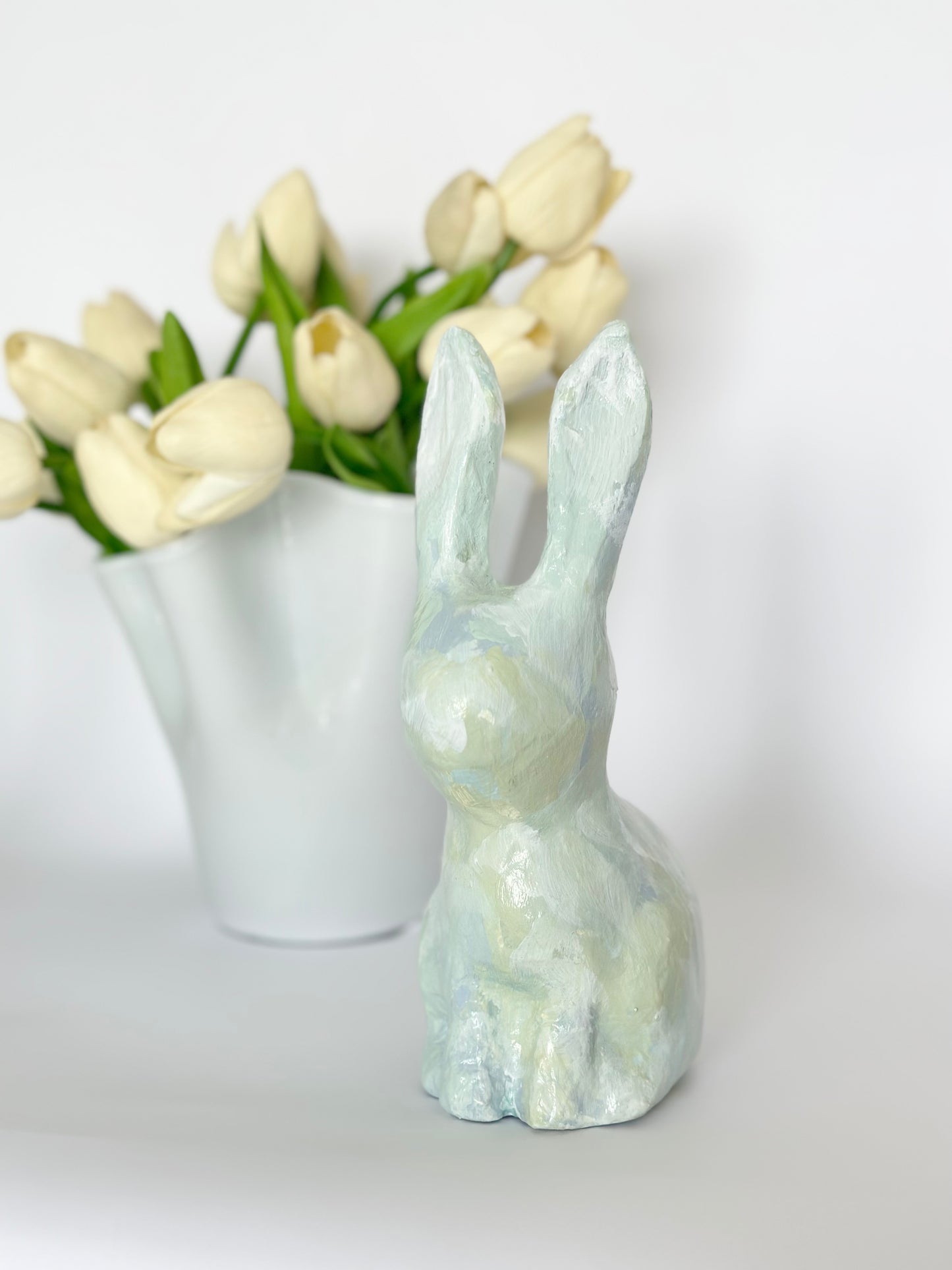Blue Hand Painted Bunny