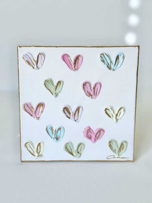Candy Hearts Canvas 6x6