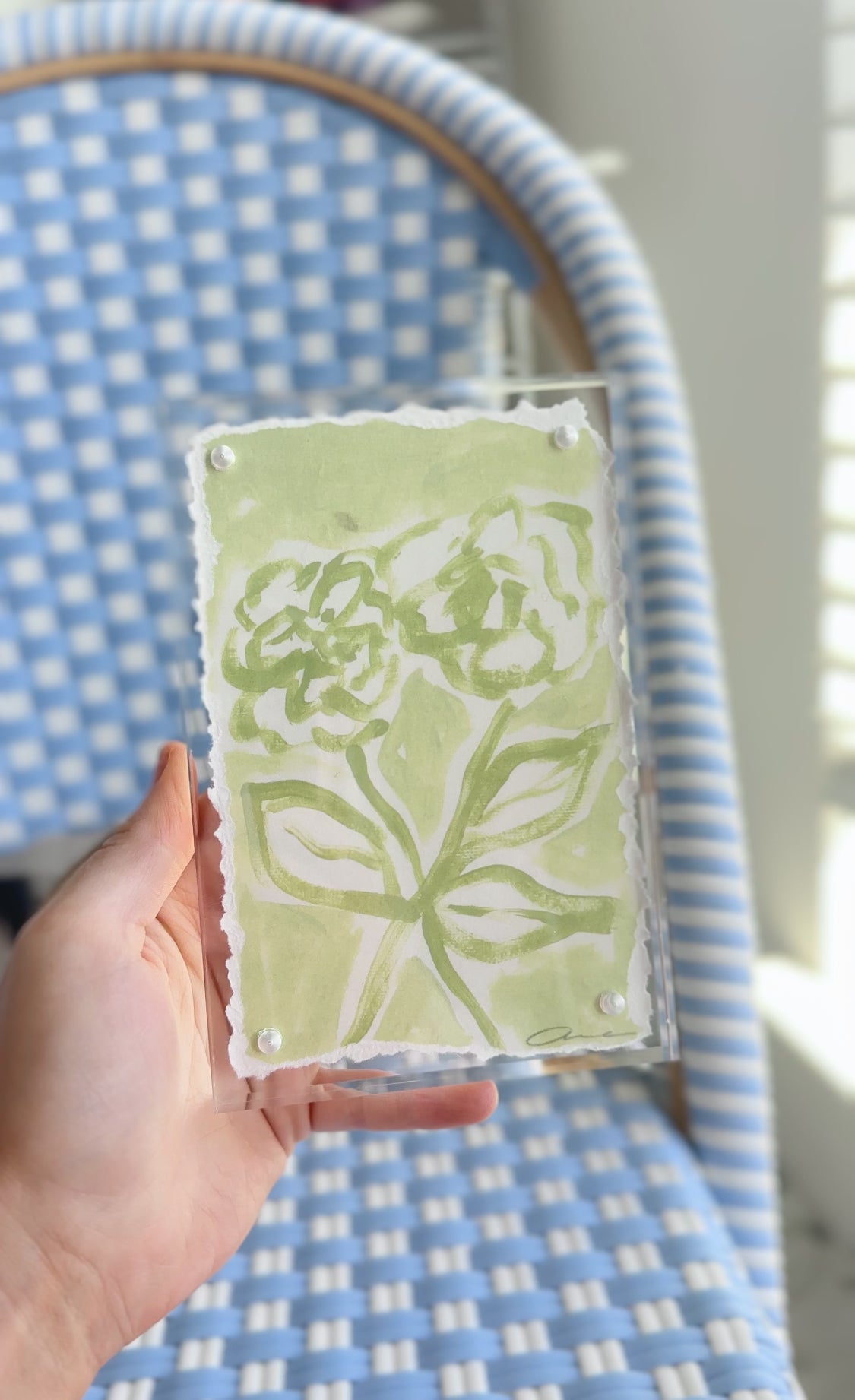 Floral Print in Acrylic Frame 4x6