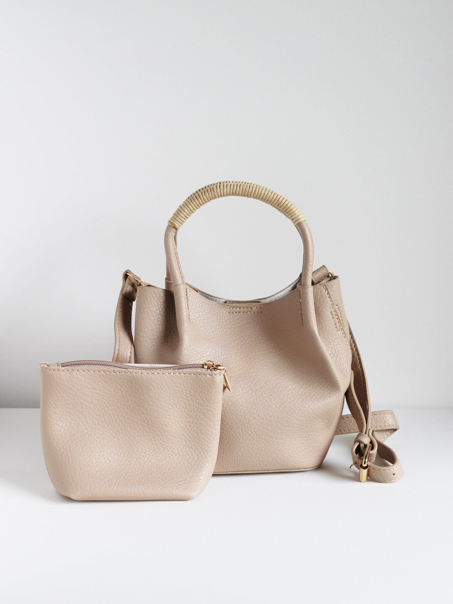 Light Beige Purse + Cosmetic Bag