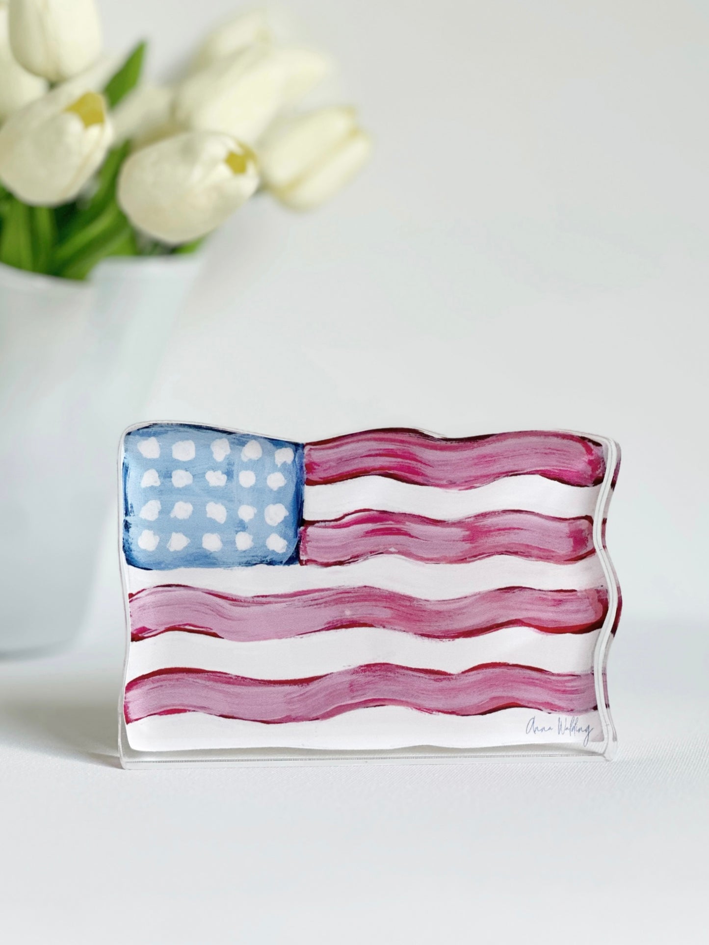 American Flag Acrylic Block