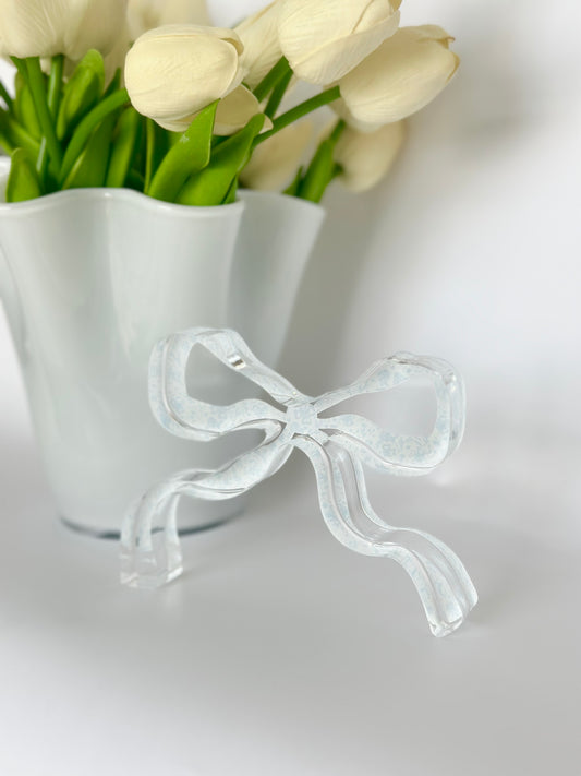 Blue Acrylic Bow