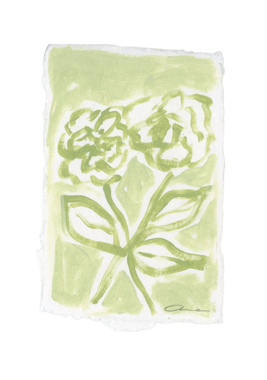 Green Hydrangea Deckled Edge Print 4x6