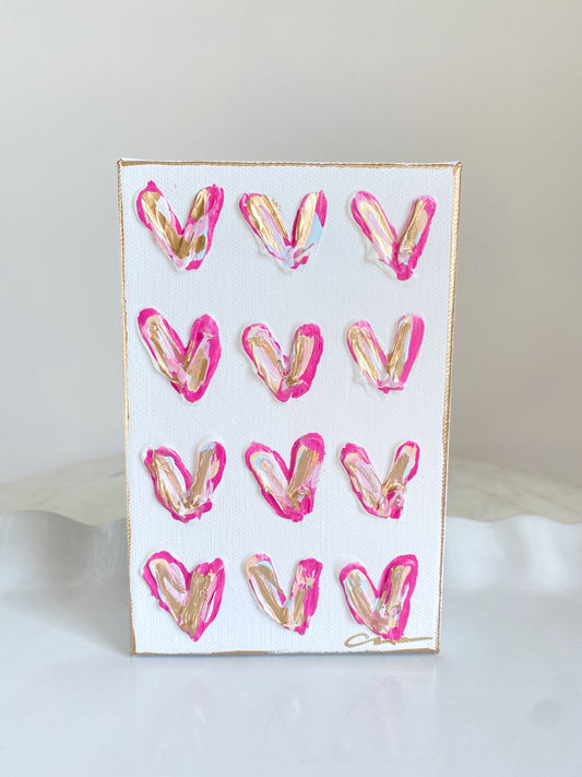 Hot Pink Hearts Canvas