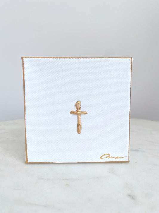 Easter Gold Cross Canvas 4x4