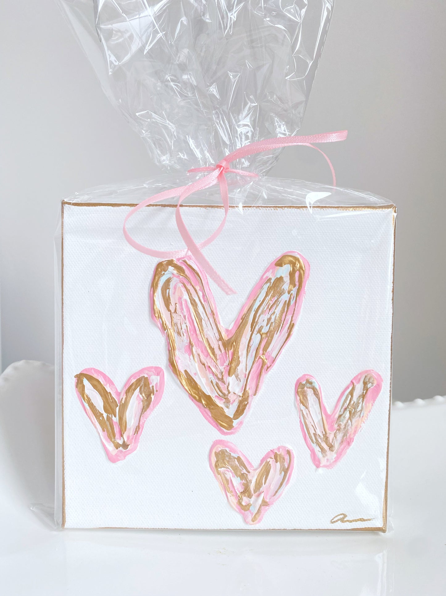 Pink Hearts Canvas