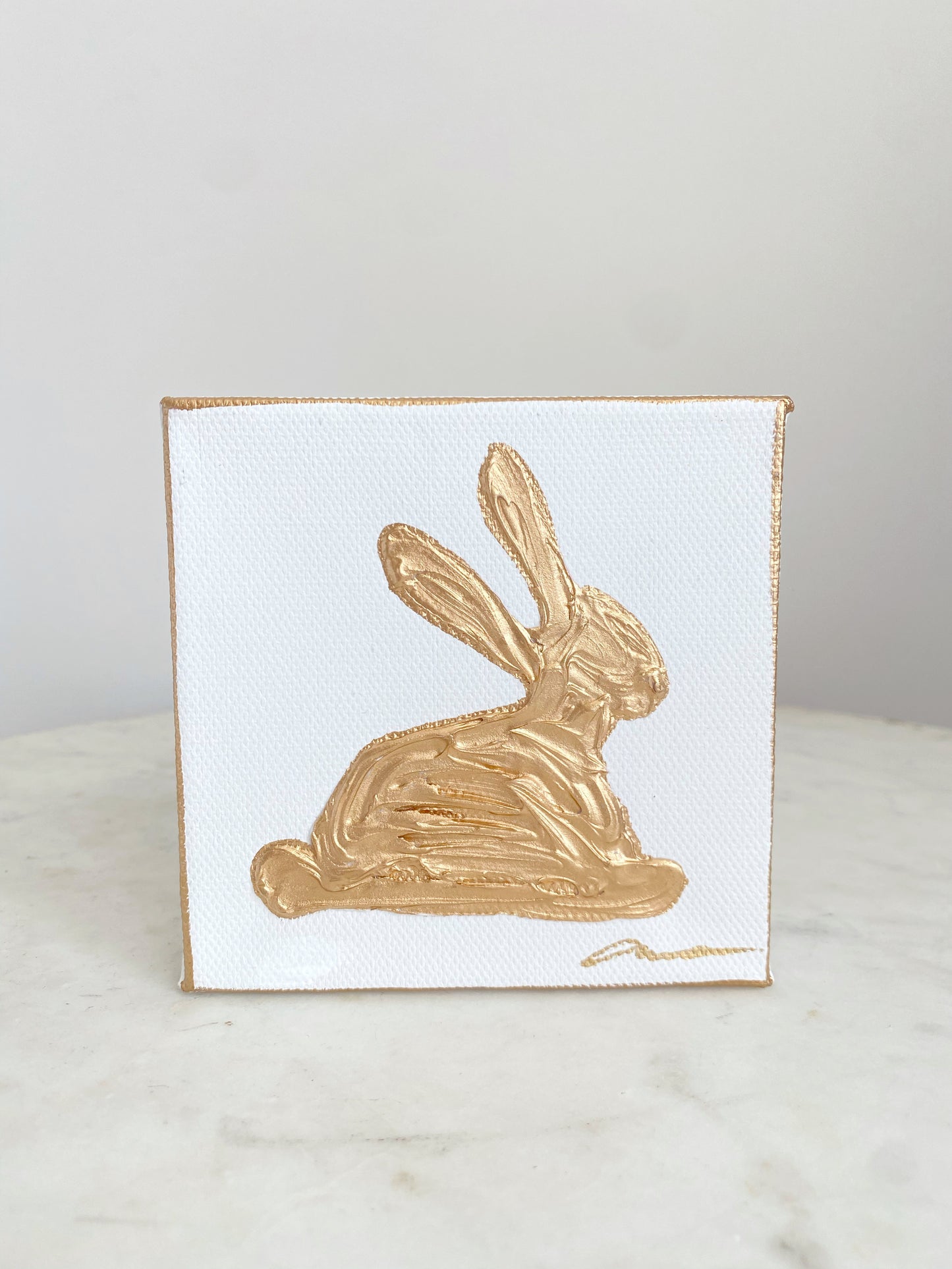 Easter Gold Bunny Canvas 4x4