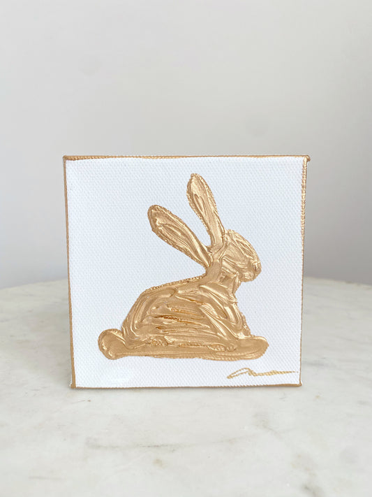 Easter Gold Bunny Canvas 4x4