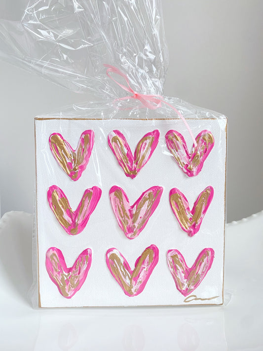 Pink Hearts Canvas