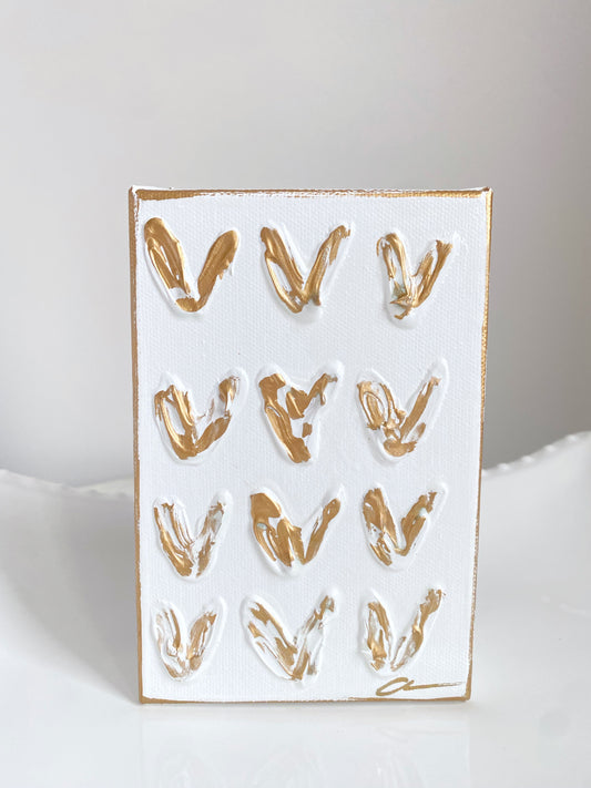 Gold Hearts Canvas