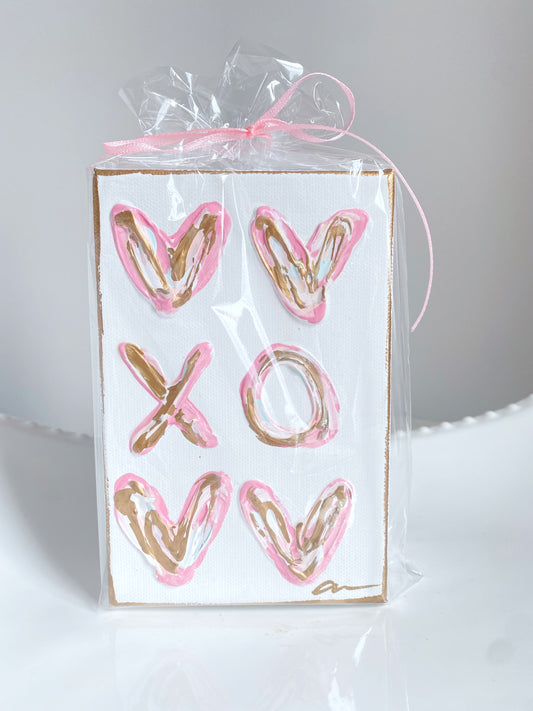 Pink Heart and Xoxo Canvas